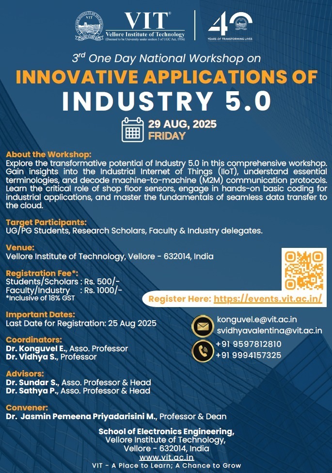 One Day National Workshop on INNOVATIVE APPLICATIONS OF INDUSTRY 5.0 2025